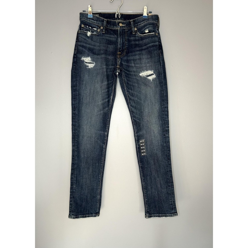 Abercrombie & Fitch A&F Jeans Mens 30x32 Blue Langdon Skinny Stretch Distressed